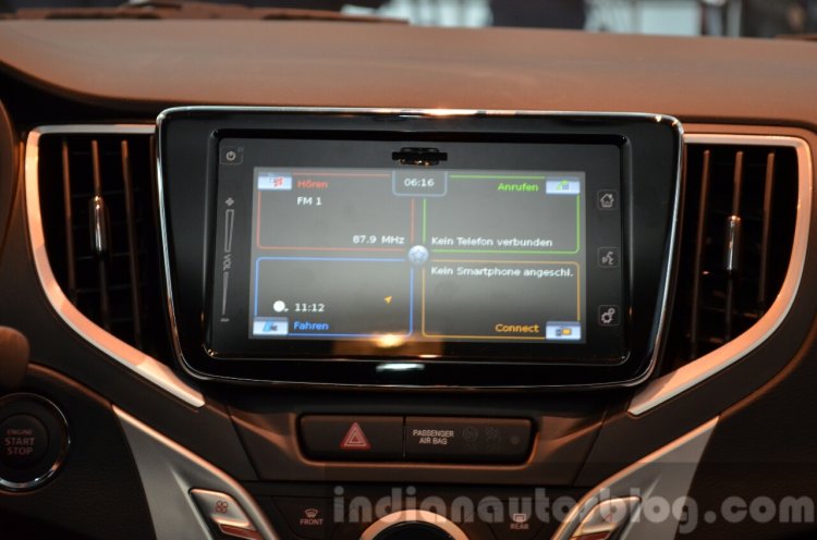 2016 Suzuki Baleno infotainment display at the IAA 2015