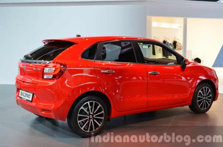2016 Suzuki Baleno rear three quarters right angle at IAA 2015