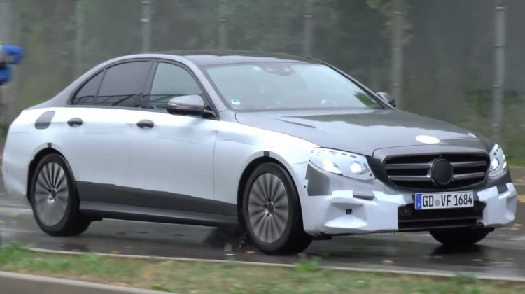 2017 Mercedes E Class (W213) front three quarter spotted with minimal camouflage