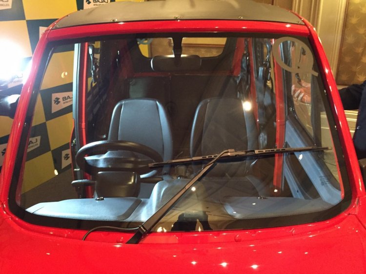 Bajaj Qute front seats during unveil in India