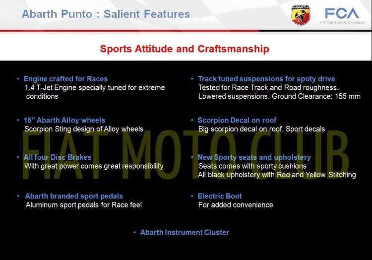 Fiat Abarth Punto features leaked