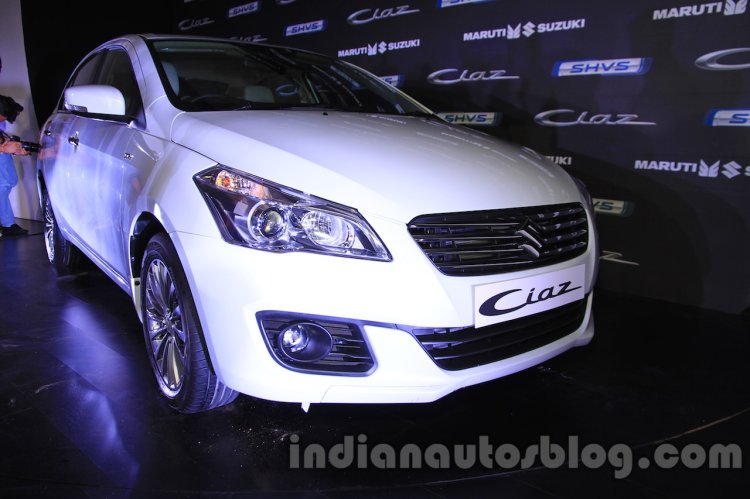 Maruti Ciaz SHVS front three quarter launched in Delhi