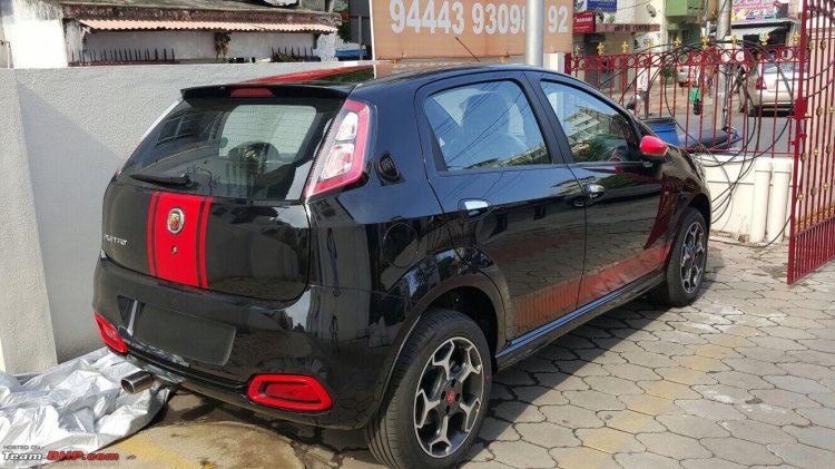 Fiat Abarth Punto rear in Black spied
