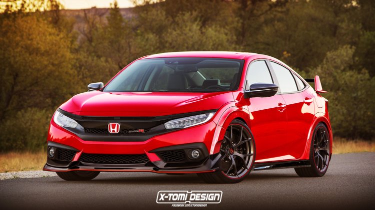 Honda Civic sedan with Type-R enhancements front three quarter Rendering