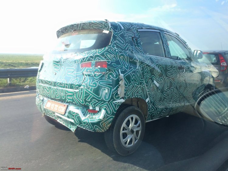 Mahindra S101 (Mahindra XUV100) rear three quarter October spied