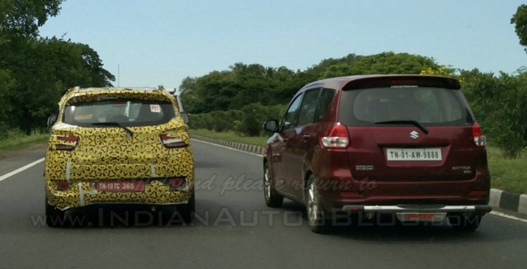 Mahindra S101 camouflaged prototype rear spyshot