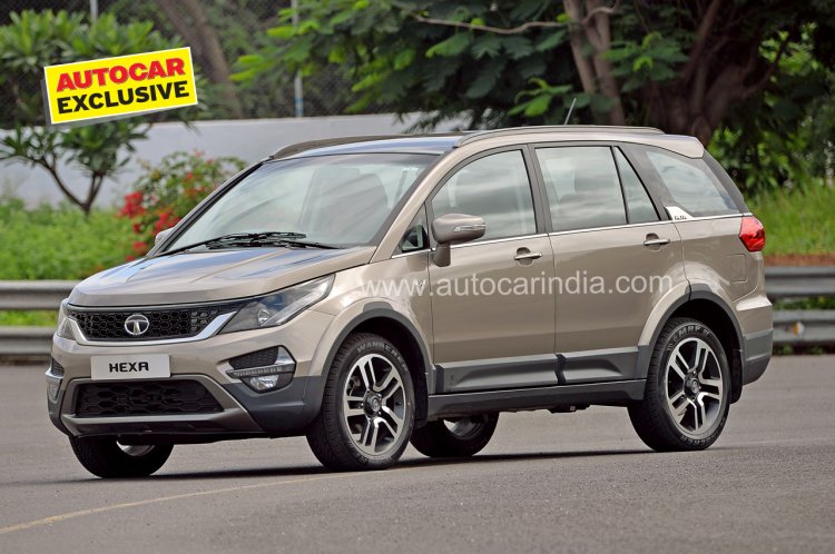 Pre-production Tata Hexa crossover front three quarter In Images