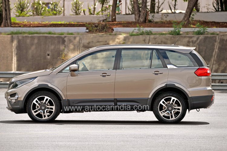 Pre-production Tata Hexa crossover side In Images