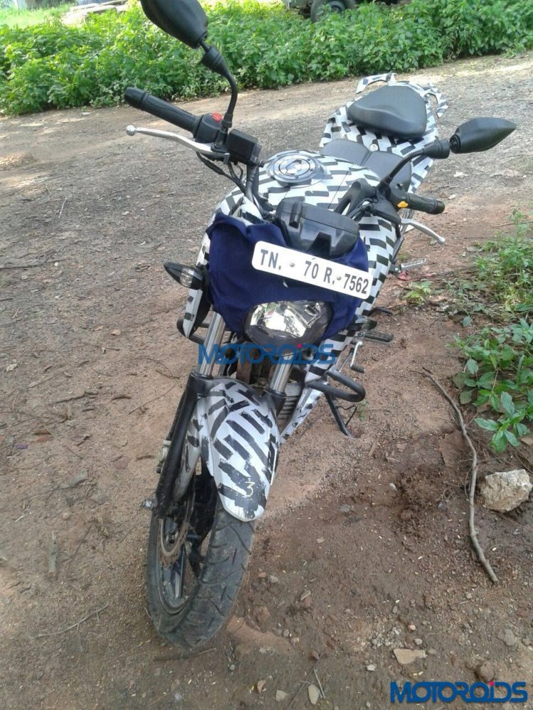 2016 TVS Apache prototype front spied