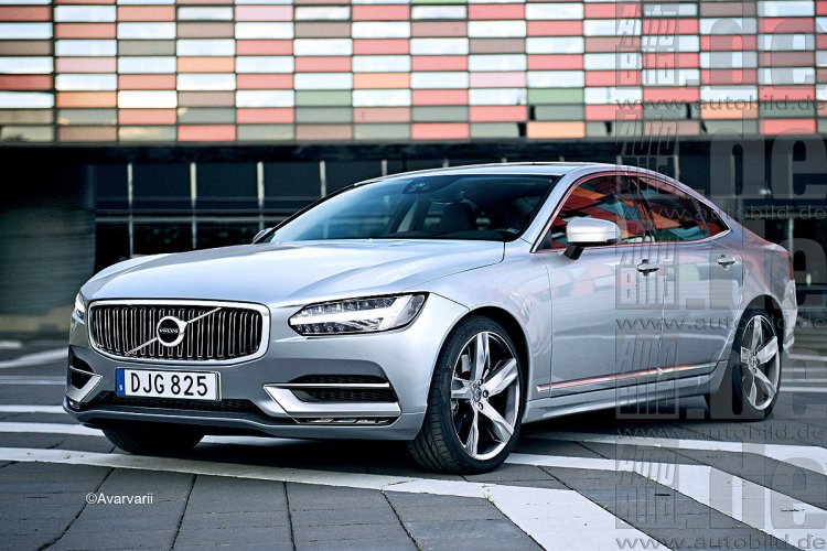 Volvo S90 front three quarter with inputs from leaked scale models Rendering