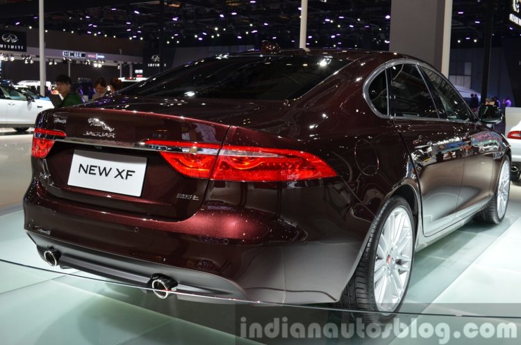 2016 Jaguar XF rear three quarters close at the 2015 Shanghai Auto Show