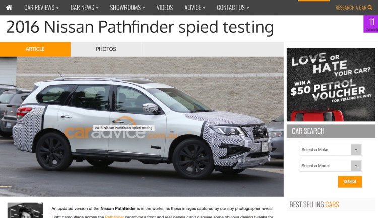 2016 Nissan Pathfinder (facelift) side spotted
