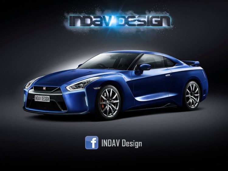 2017 Nissan GT-R facelift front three quarters rendering