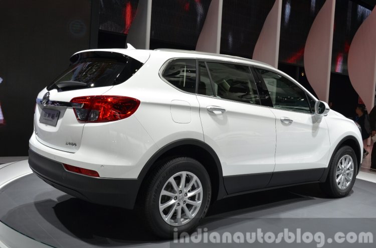 Buick Envision rear three quarters close at the 2015 Shanghai Auto Show