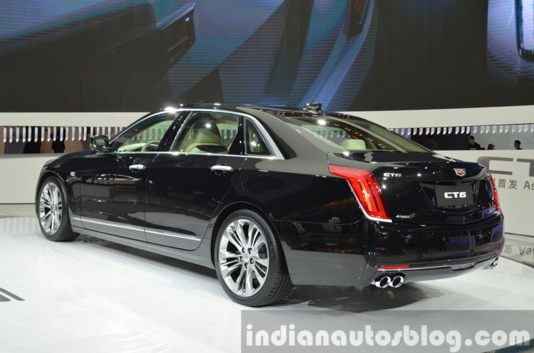 Cadillac CT6 rear three quarters at 2015 Shanghai Auto Show