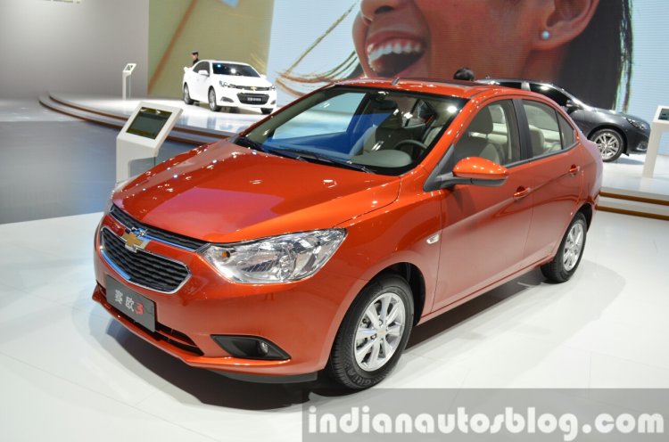 Chevrolet Sail 3 front three quarters at 2015 Shanghai Auto Show
