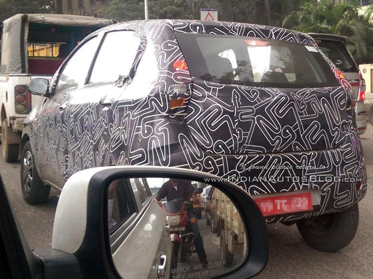 Datsun redi-Go rear view production version caught testing
