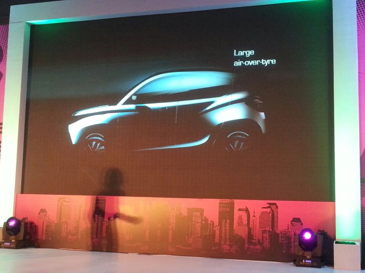 Mahindra KUV100 side view sketch