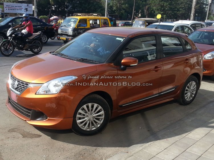 Maruti Baleno with optional bodykit and Ciaz alloys side (2) Spied