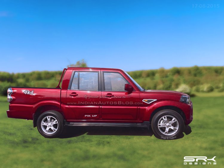 Mahindra Pikup side rendering