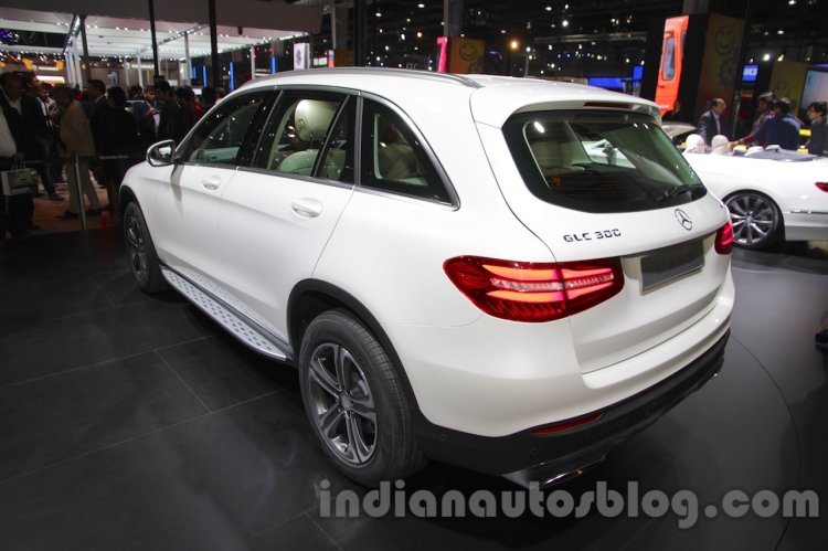 Mercedes GLC rear three quarters left at Auto Expo 2016