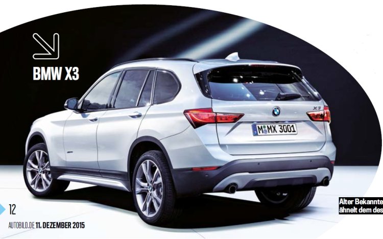 Next generation BMW X3 rear three quarter Rendering
