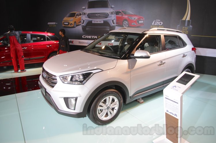 Hyundai Creta front three quarters at Auto Expo 2016
