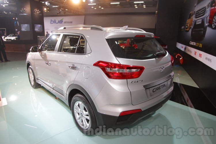 Hyundai Creta rear three quarters left at Auto Expo 2016