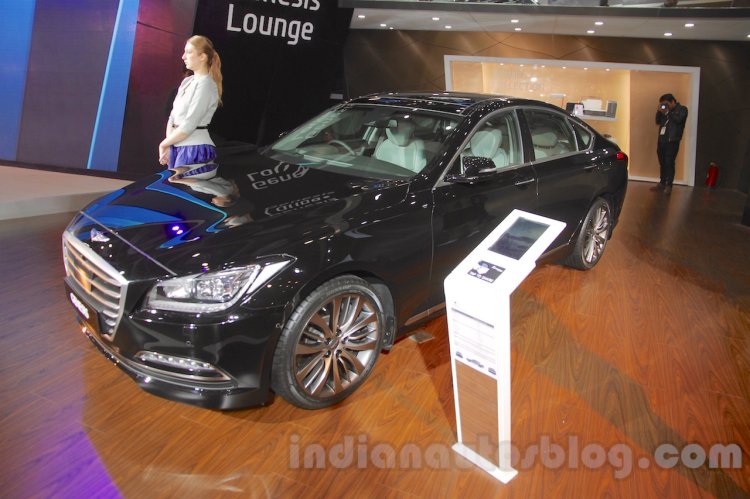 Hyundai Genesis front three quarters at Auto Expo 2016