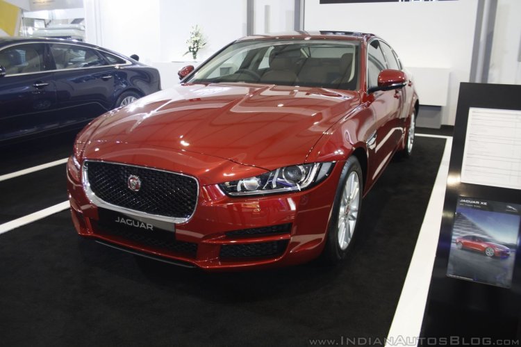 Jaguar XE front quarter at the Make in India event