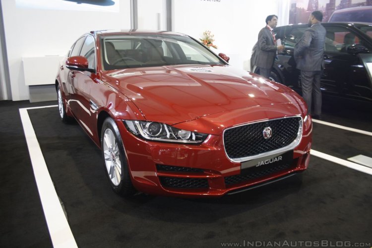 Jaguar XE front three quarter at the Make in India event