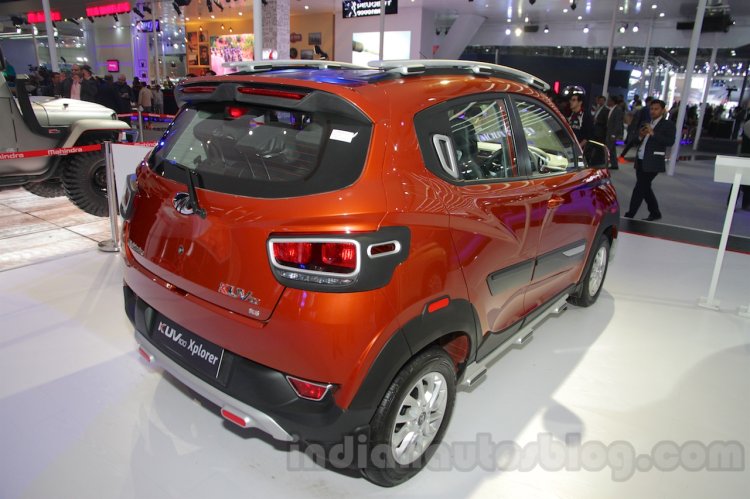 Mahindra KUV100 Xplorer edition rear three quarters left at Auto Expo 2016
