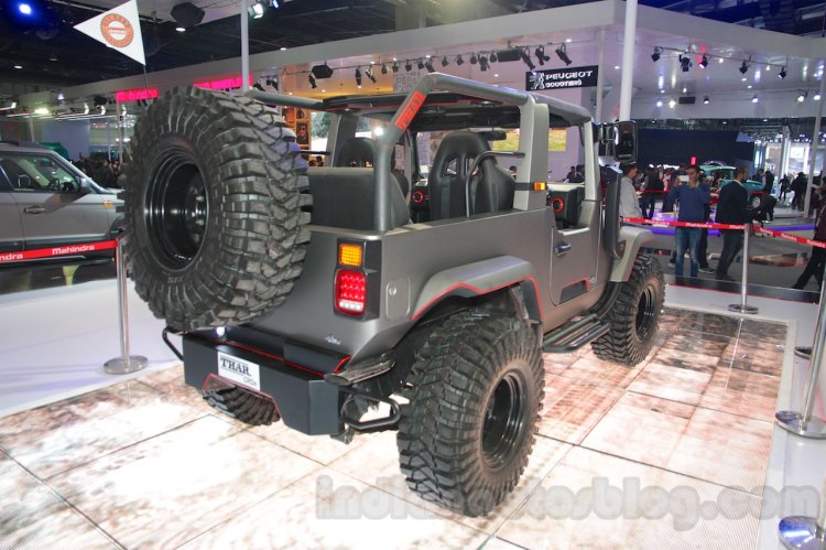 Mahindra Thar custom rear three quarter right at Auto Expo 2016