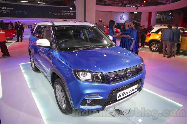 Maruti Vitara Brezza front three quarters left at the 2016 Auto Expo