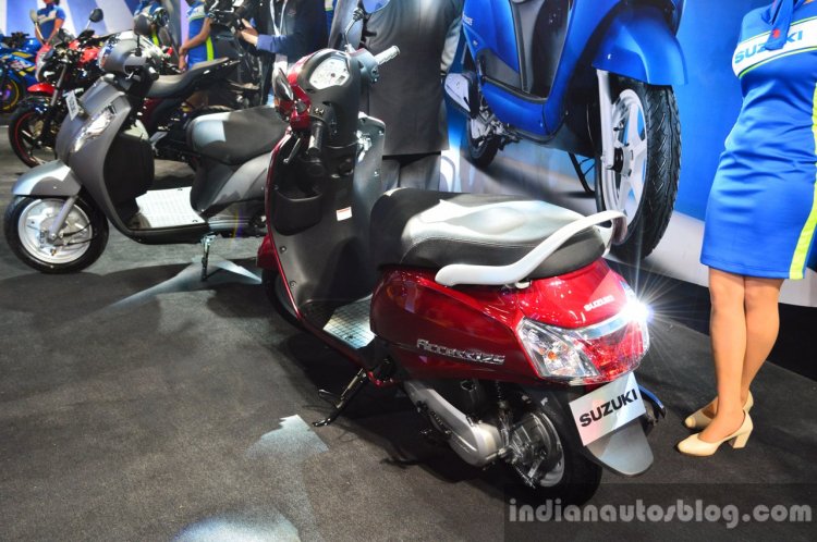 New Suzuki Access 125 rear three quarters left at Auto Expo 2016
