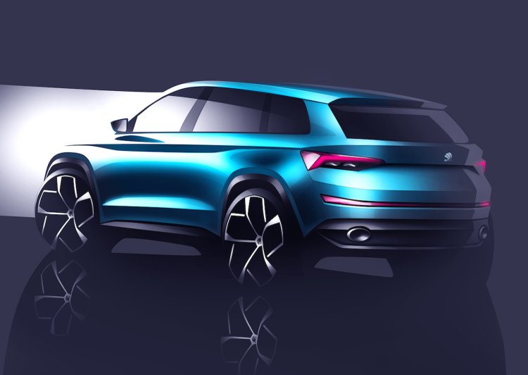 Skoda VisionS concept rear sketch