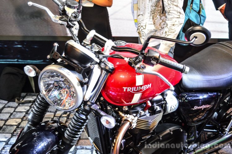 Triumph Bonneville Street Twin Red at Auto Expo 2016