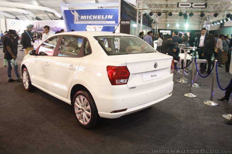 VW Ameo rear three quarter at the Make in India event