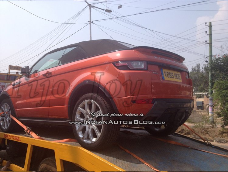 2016 Range Rover Evoque Convertible rear three quarters spy shot