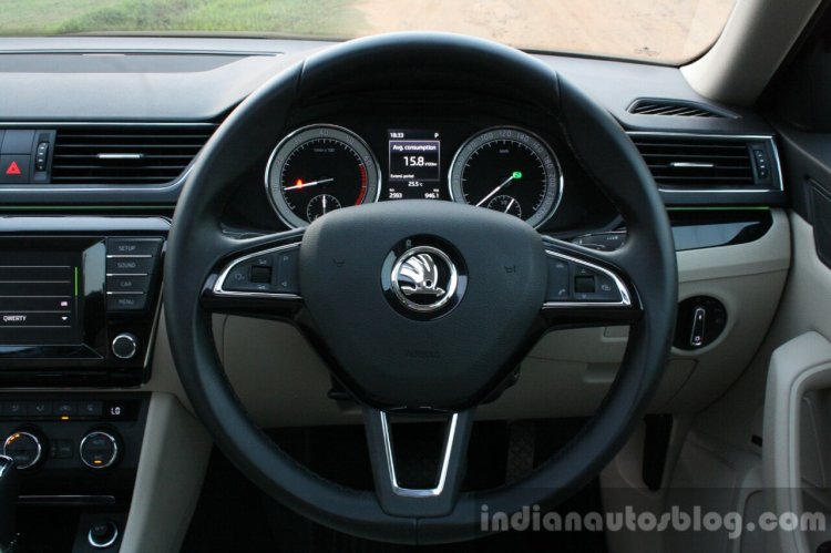 2016 Skoda Superb Laurin & Klement steering wheel First Drive Review