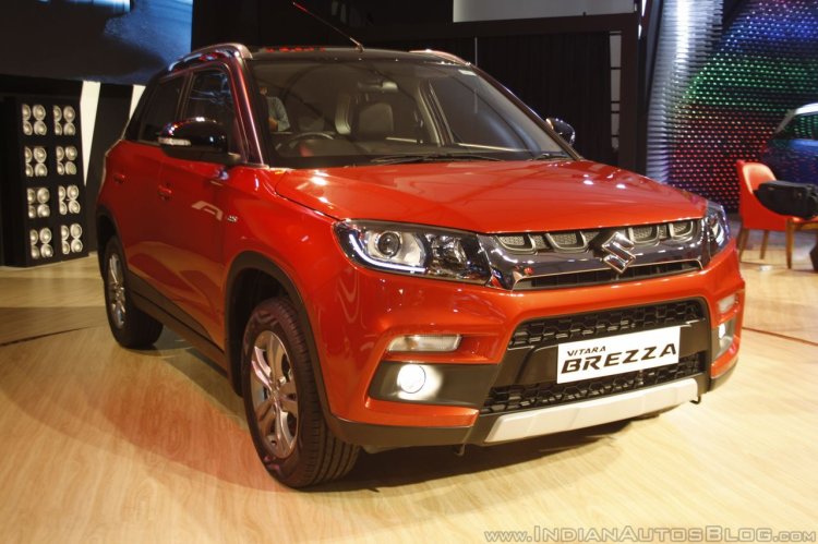 Maruti Vitara Brezza front quarter red launched