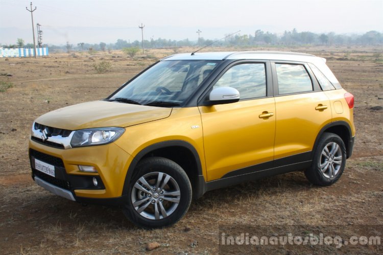 Maruti Vitara Brezza front three quarter toe in First Drive Review