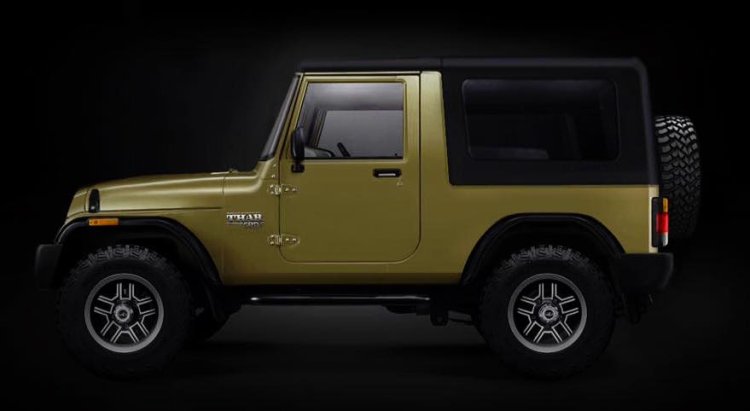 2020 Mahindra Thar side profile rendering image
