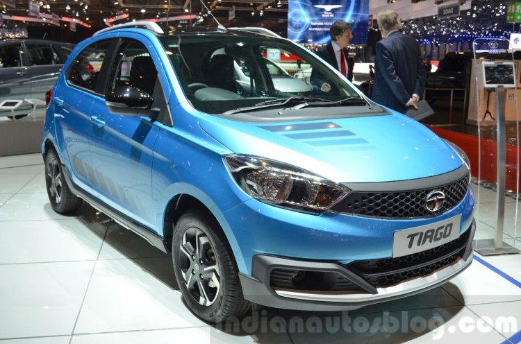 Tata Tiago front three quarters at Geneva Motor Show 2016