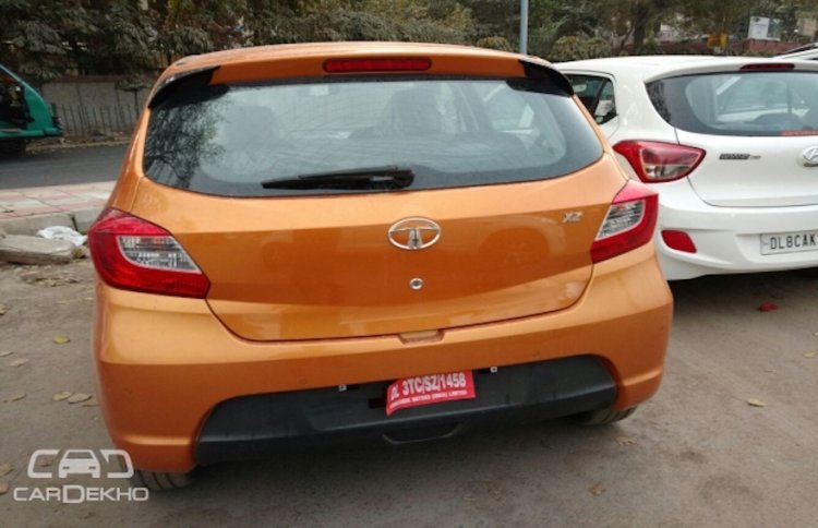 Tata Tiago rear spotted at a dealership