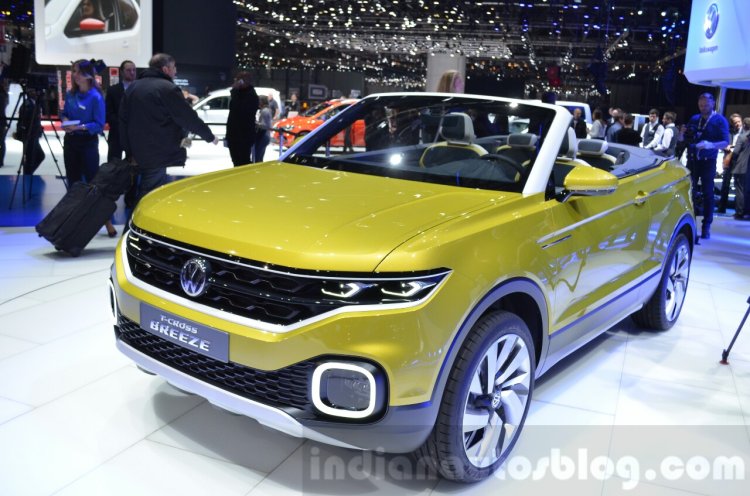 VW T-Cross Breeze concept front three quarter at the Geneva Motor Show Live