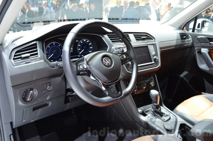 VW Tiguan steering wheel at the 2016 Geneva Motor Show