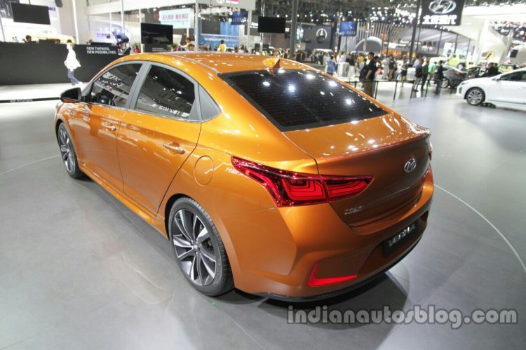 Hyundai Verna Concept rear quarter at the Auto China 2016 Live