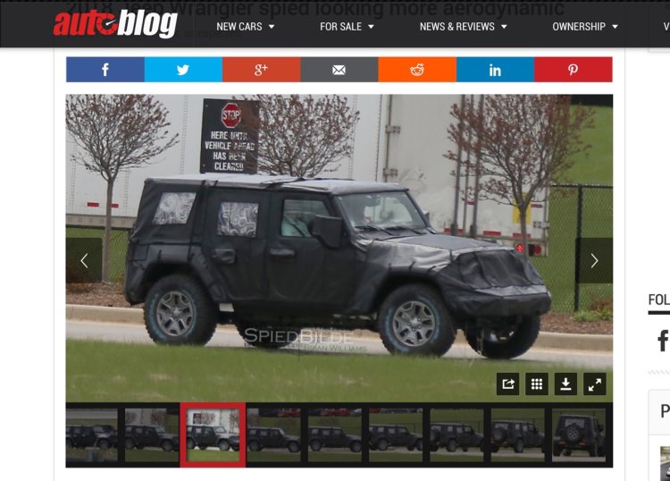 2018 Jeep Wrangler begins testing
