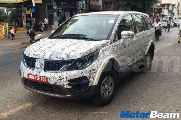 Camouflaged Tata Hexa spied ahead of launch